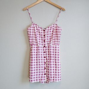Zara Pink and White Checkered Romper